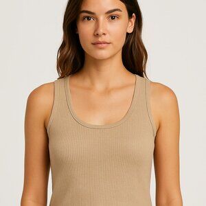 GAP Ribbed Tank Top - Size XL, Beige